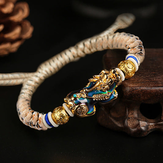 Feng Shui PiXiu Color Change Copper Coin Beads Wealth String Bracelet